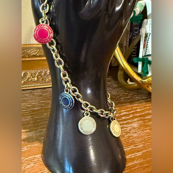 COACH Silver Tone Enamel Charms in a Variety of Colors on Original 9” Chain EUC - Picture 7 of 11